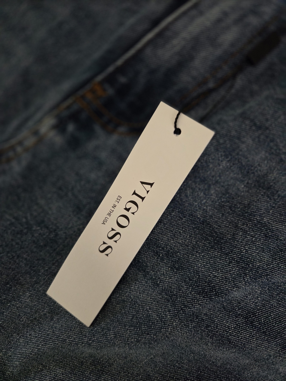 Vigoss Blue High-Waist Maxi Denim Skirt with Center Front Slit - Picture 5 of 6